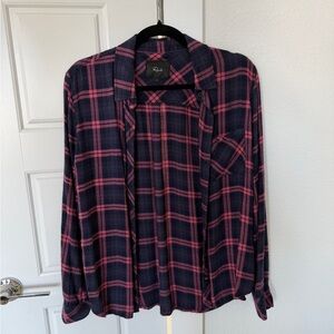 Rails Navy and Pink Plaid Shirt